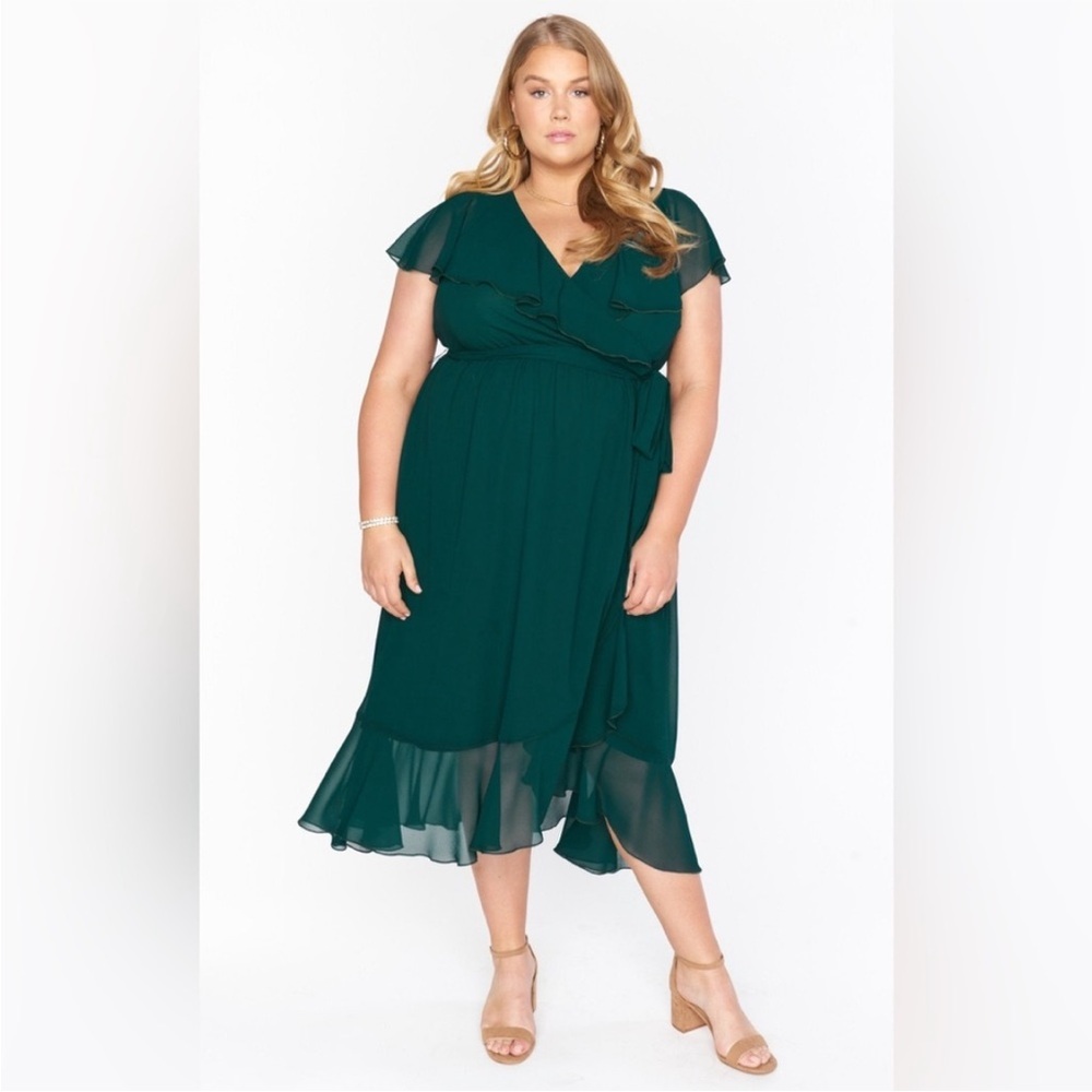 Show Me Your Mumu Dress Just Ruffle Me Dress 2X Emerald NWT